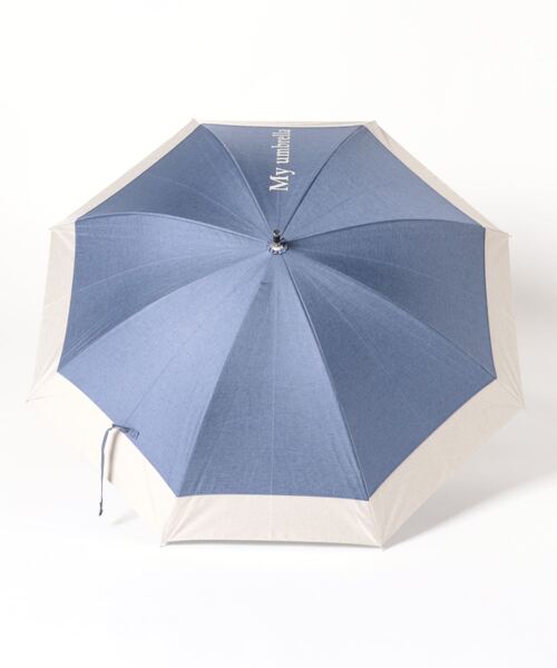 LAVEANGE（ラビアンジェ）の「遮光率100％・UVカット率100％/完全遮光 晴雨兼用/シャンブレー調 日傘（長傘・レディース・ブラック/ブルー/ネイビー/ベージュ・F）」の6枚目の写真