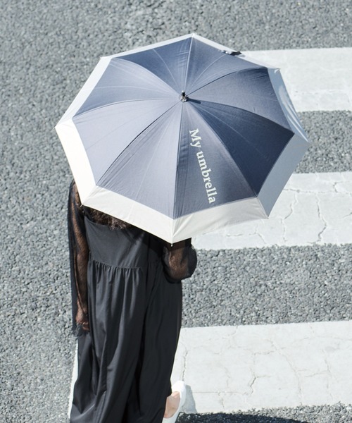 LAVEANGE（ラビアンジェ）の「遮光率100％・UVカット率100％/完全遮光 晴雨兼用/シャンブレー調 日傘（長傘・レディース・ブラック/ブルー/ネイビー/ベージュ・F）」の2枚目の写真