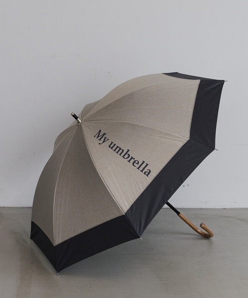 LAVEANGE（ラビアンジェ）の「遮光率100％・UVカット率100％/完全遮光 晴雨兼用/シャンブレー調 日傘（長傘・レディース・ブラック/ブルー/ネイビー/ベージュ・F）」の12枚目の写真