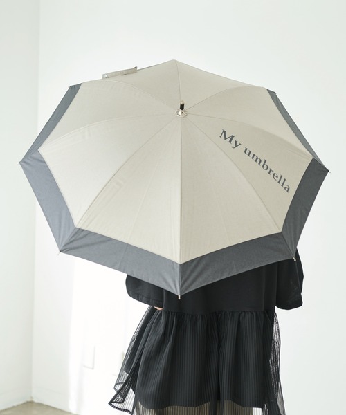 LAVEANGE（ラビアンジェ）の「遮光率100％・UVカット率100％/完全遮光 晴雨兼用/シャンブレー調 日傘（長傘・レディース・ブラック/ブルー/ネイビー/ベージュ・F）」の18枚目の写真