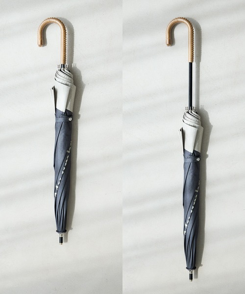 LAVEANGE（ラビアンジェ）の「遮光率100％・UVカット率100％/完全遮光 晴雨兼用/シャンブレー調 日傘（長傘・レディース・ブラック/ブルー/ネイビー/ベージュ・F）」の8枚目の写真