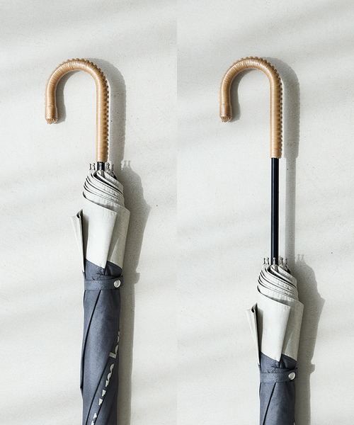 LAVEANGE（ラビアンジェ）の「遮光率100％・UVカット率100％/完全遮光 晴雨兼用/シャンブレー調 日傘（長傘・レディース・ブラック/ブルー/ネイビー/ベージュ・F）」の9枚目の写真