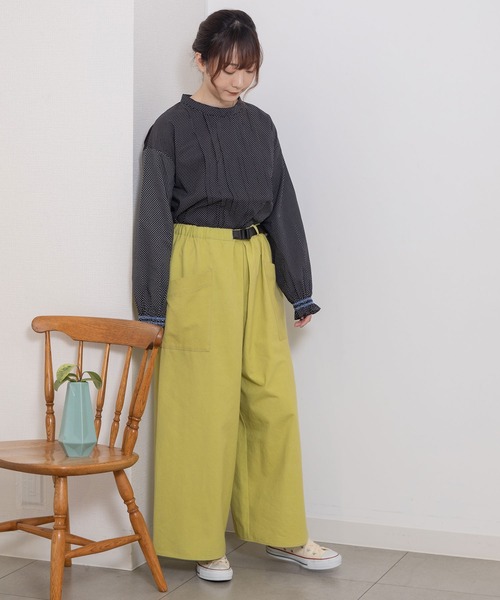 POU DOU DOU（プードゥドゥ）の「プラバックルベルトタックパンツ（その他パンツ・レディース・ブラック/イエロー/キナリ/インディゴブルー・3）」の21枚目の写真