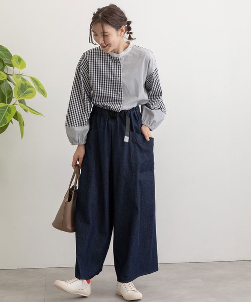 POU DOU DOU（プードゥドゥ）の「プラバックルベルトタックパンツ（その他パンツ・レディース・ブラック/イエロー/キナリ/インディゴブルー・3）」の7枚目の写真