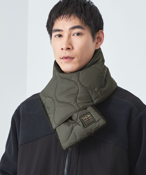 TAION EXTRA 完売品　エコファー　ダウン リバーシブルマフラー TAION｜ミリタリーリバーシブルダウンマフラー DOWN MUFFLER