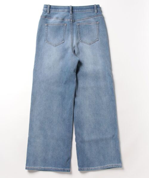 coca(coca)(コカ)の「あったか裏起毛ワイドデニムパンツ(デニムパンツ・レディース・ライトブルー・S/M/L)」の9枚目の写真