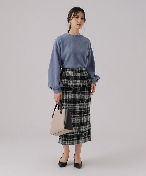 Cutie Blonde(キューティーブロンド)の「◆チェック柄 起毛ナロースカート(スカート・レディース・ブラック系1/ネイビー系1・03/02/04)」の18枚目の写真