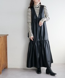 DISCOAT | エコレザーティアードワンピース(ワンピース)