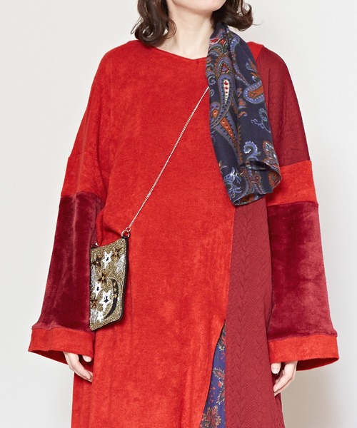 チャイハネ（チャイハネ）の「【チャイハネ】マロナパッチワークワンピース（ワンピース・レディース・ブラック/レッド/ベージュ/グリーン・FREE）」の18枚目の写真