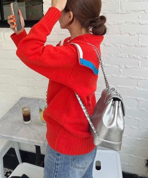 Miniministore(ミニミニストア)の「韓国リュック レディース チェーンバッグ(バックパック/リュック・レディース・ホワイト×ブラック/シルバー/オフホワイト/ブラック/ワインレッド・フリー)」の11枚目の写真