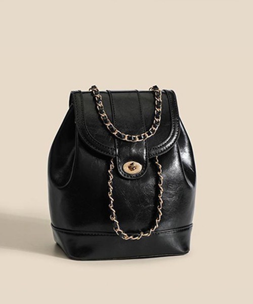 Miniministore(ミニミニストア)の「韓国リュック レディース チェーンバッグ(バックパック/リュック・レディース・ホワイト×ブラック/シルバー/オフホワイト/ブラック/ワインレッド・フリー)」の14枚目の写真