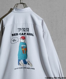 Red Cap Girl | 【a-r】〔PEZ×RedCapGirl〕ナチュラルストレッチ バックイラスト オーバーサイズシャツ(シャツ/ブラウス)