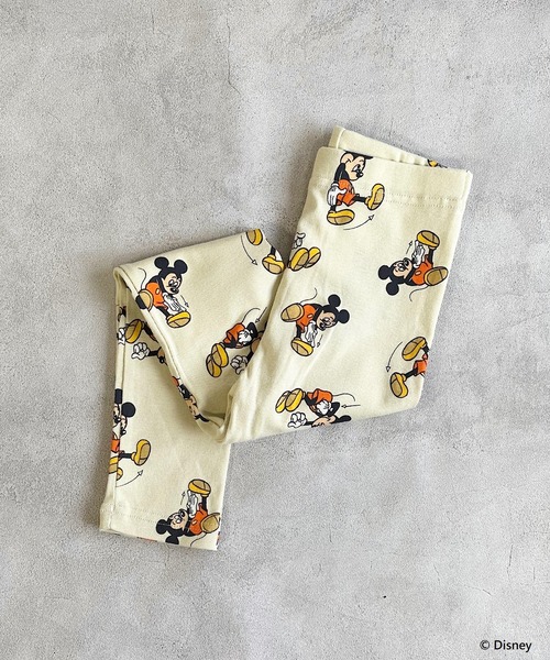 Disney(ディズニー)の「【Disney】ミッキーマウス/フルタケレギンス(80~120cm)(レギンス/スパッツ・キッズ・杢グレー/アイボリー・120/80/95/90/100/110)」の1枚目の写真