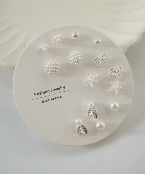 VIS 加工短丈プルオーバー　オフホワイト　ピアス　Set VIS 加工短丈プルオーバー オフホワイト ピアス Set VIS(ビス