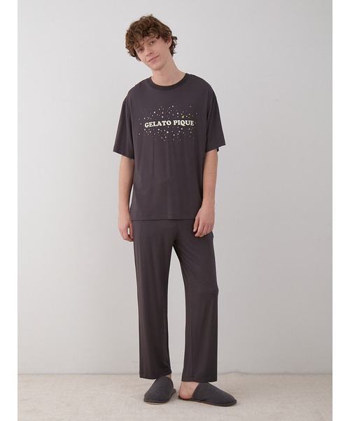 【HOMME】レーヨンスタープリントTシャツ&ロングパンツ HOMME】レーヨンスタープリントTシャツ&ロングパンツ