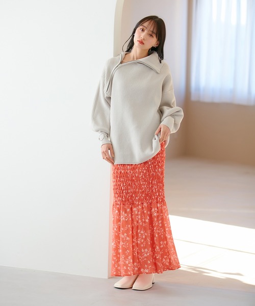 VIS（ビス）の「アシメファスナーニット（ニット/セーター・レディース・グレー系その他/オフホワイト/ライトグリーン/ブルー系その他・FREE）」の8枚目の写真