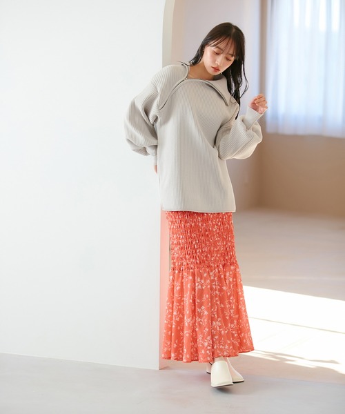 VIS（ビス）の「アシメファスナーニット（ニット/セーター・レディース・グレー系その他/オフホワイト/ライトグリーン/ブルー系その他・FREE）」の9枚目の写真