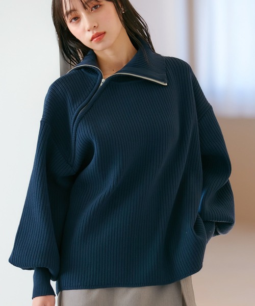 VIS（ビス）の「アシメファスナーニット（ニット/セーター・レディース・グレー系その他/オフホワイト/ライトグリーン/ブルー系その他・FREE）」の15枚目の写真