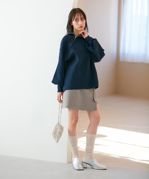 VIS（ビス）の「アシメファスナーニット（ニット/セーター・レディース・グレー系その他/オフホワイト/ライトグリーン/ブルー系その他・FREE）」の17枚目の写真