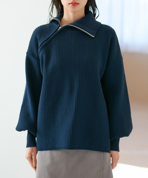 VIS（ビス）の「アシメファスナーニット（ニット/セーター・レディース・グレー系その他/オフホワイト/ライトグリーン/ブルー系その他・FREE）」の19枚目の写真