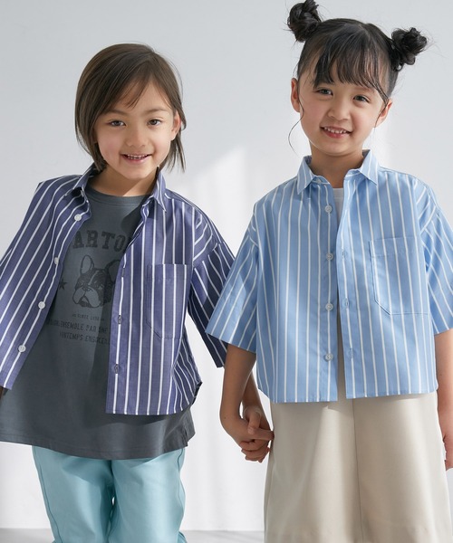 ROPE' PICNIC(ロペピクニック)の「【BOYS】ハーフスリーブシャツ/リンクコーデ(シャツ/ブラウス・キッズ・ネイビー/サックスブルー・130/120/140/110/150)」の17枚目の写真
