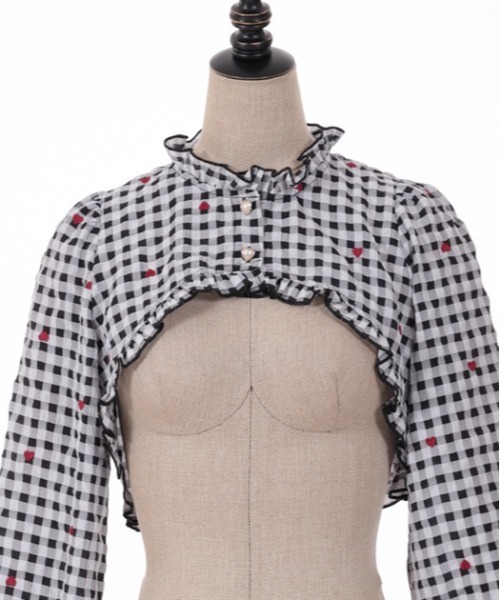 axes femme POETIQUE（アクシーズファムポエティック）の「ハートドット刺繍ギンガムブラウス（シャツ/ブラウス・レディース・サックスブルー/ブラック/ベージュ・MEDIUM）」の16枚目の写真