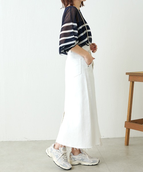 【試着のみ】コラージュガリャルダガランテ　シアーシャツカーディガン　アイボリー COLLAGE GALLARDAGALANTE｜シアーシャツカーディガン | Rakuten