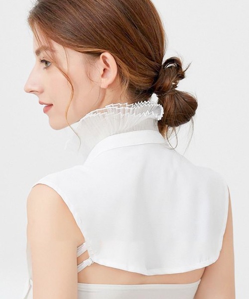 Felt-Maglietta（フェルトマリエッタ）の「シースルー付け襟（付け襟・レディース・ホワイト・FREE）」の3枚目の写真