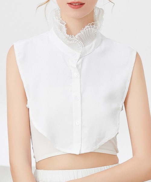 Felt-Maglietta（フェルトマリエッタ）の「シースルー付け襟（付け襟・レディース・ホワイト・FREE）」の4枚目の写真