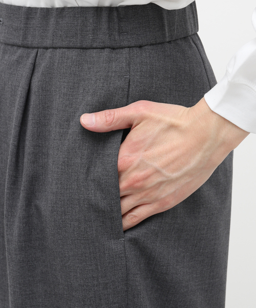 ATON（エイトン）の「【ATON / エイトン】WOOL TROPICAL TAPERED EASY PANTS（スラックス・メンズ・チャコールグレー/ブラック・2/4/6）」の10枚目の写真