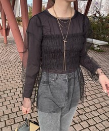 y/m by misato | チュールビスチェレイヤードトップス(Tシャツ/カットソー)