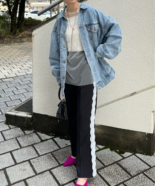 y/m by misato（イムバイミサト）の「チュールビスチェレイヤードトップス（Tシャツ/カットソー・レディース・アイボリー/ブラック・FREE）」の3枚目の写真