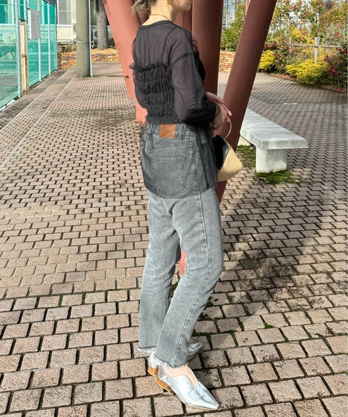 y/m by misato（イムバイミサト）の「チュールビスチェレイヤードトップス（Tシャツ/カットソー・レディース・アイボリー/ブラック・FREE）」の17枚目の写真