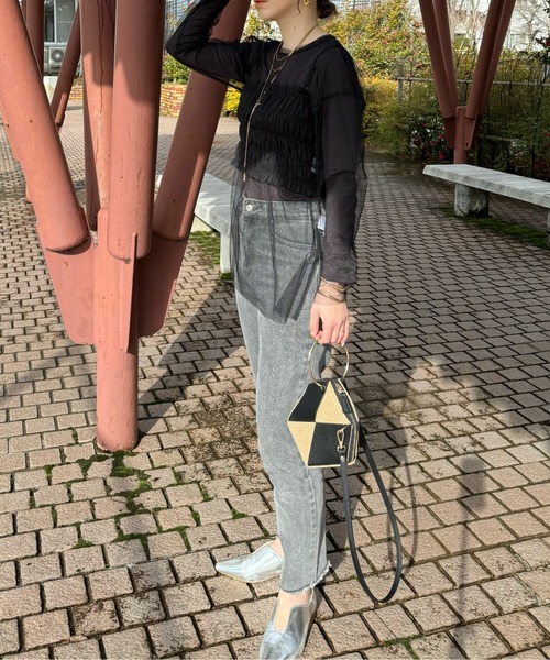 y/m by misato（イムバイミサト）の「チュールビスチェレイヤードトップス（Tシャツ/カットソー・レディース・アイボリー/ブラック・FREE）」の20枚目の写真