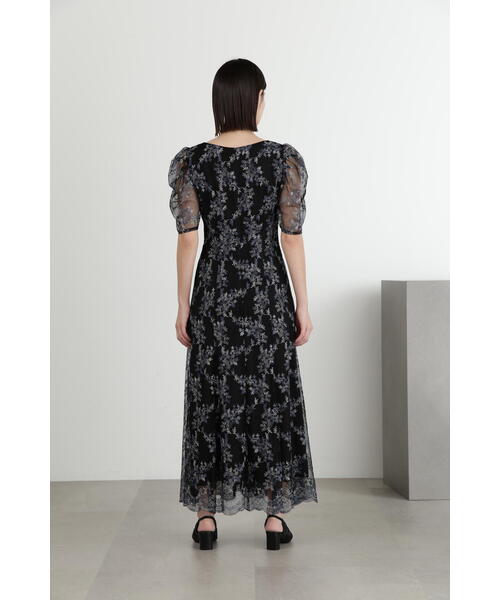 JILL STUART ホールレースワンピース ドレス　　シアー　チュール　黒S JILL STUART ジルスチュアート チュールレースレイヤードドレス