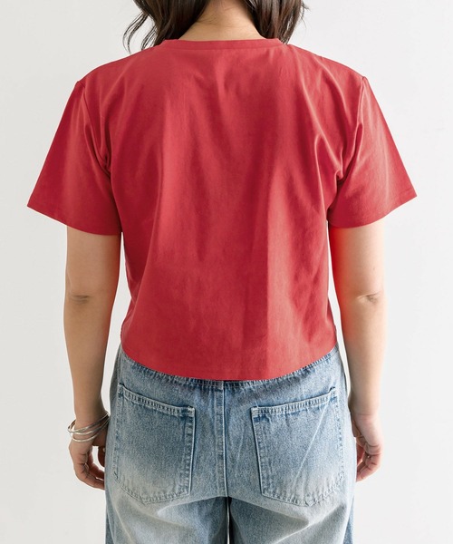 OLIVE des OLIVE(オリーブデオリーブ)の「リボン刺繍ティーシャツ 1041060570(Tシャツ/カットソー・レディース・レッド/ピンク/ブラック/サックスブルー/オフホワイト・FREE)」の18枚目の写真