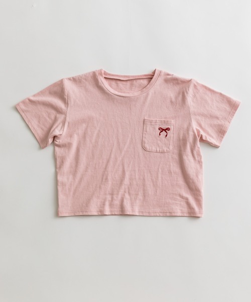 OLIVE des OLIVE(オリーブデオリーブ)の「リボン刺繍ティーシャツ 1041060570(Tシャツ/カットソー・レディース・レッド/ピンク/ブラック/サックスブルー/オフホワイト・FREE)」の20枚目の写真
