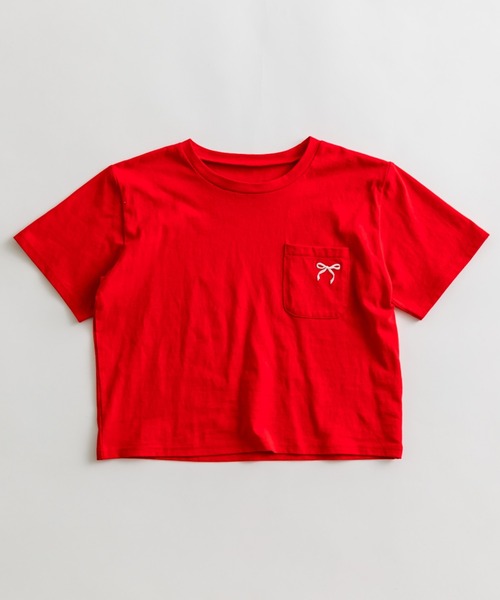 OLIVE des OLIVE(オリーブデオリーブ)の「リボン刺繍ティーシャツ 1041060570(Tシャツ/カットソー・レディース・レッド/ピンク/ブラック/サックスブルー/オフホワイト・FREE)」の22枚目の写真