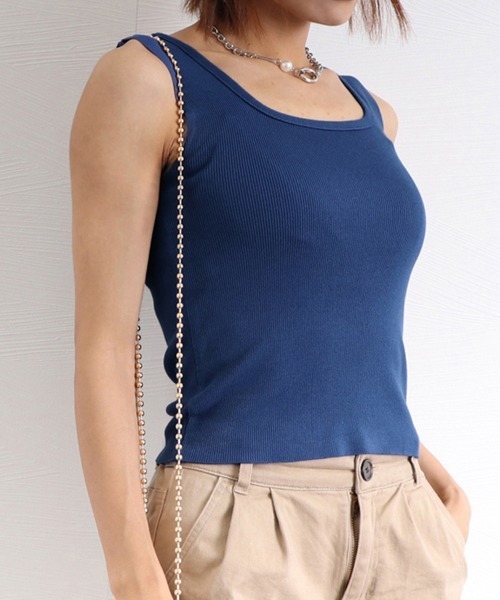 Miniministore(ミニミニストア)の「ノースリーブ ニットトップス(タンクトップ・レディース・テラコッタ/ダークブルー/ベージュ/ピンク/イエロー/グリーン/ブラック/ホワイト/オレンジ/コーラル/パープル/ワインレッド・FREE)」の17枚目の写真