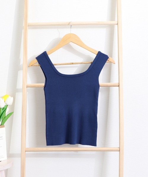 Miniministore(ミニミニストア)の「ノースリーブ ニットトップス(タンクトップ・レディース・テラコッタ/ダークブルー/ベージュ/ピンク/イエロー/グリーン/ブラック/ホワイト/オレンジ/コーラル/パープル/ワインレッド・FREE)」の20枚目の写真