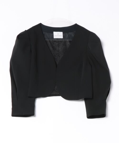 Dear Princess(ディアプリンセス)の「リーンラインベネ ジャケット(ノーカラージャケット・レディース・ブラック/ベージュ・MEDIUM)」の1枚目の写真