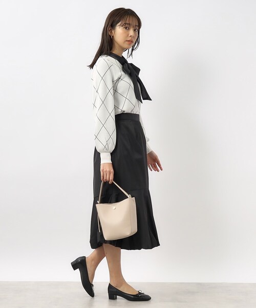 index（インデックス）の「◆チェックボウタイバイカラーニット【洗濯機洗い可】（ニット/セーター・レディース・ライトイエロー系2/チャコールグレー/ホワイト系4・42/40/38/36）」の20枚目の写真