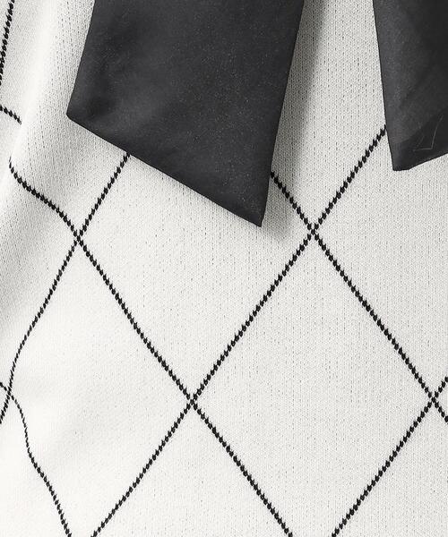 index（インデックス）の「◆チェックボウタイバイカラーニット【洗濯機洗い可】（ニット/セーター・レディース・ライトイエロー系2/チャコールグレー/ホワイト系4・42/40/38/36）」の12枚目の写真