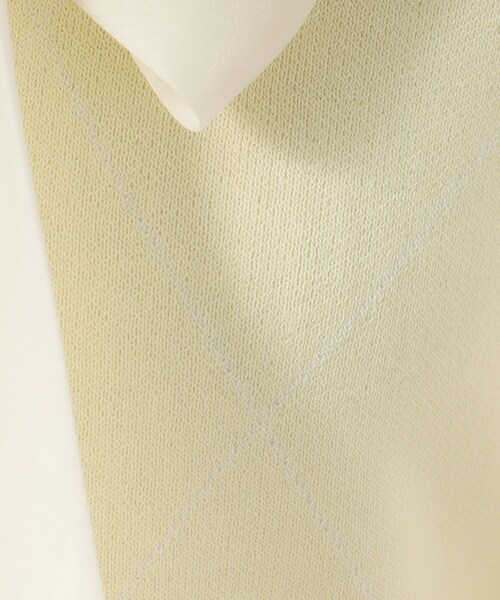 index（インデックス）の「◆チェックボウタイバイカラーニット【洗濯機洗い可】（ニット/セーター・レディース・ライトイエロー系2/チャコールグレー/ホワイト系4・42/40/38/36）」の8枚目の写真