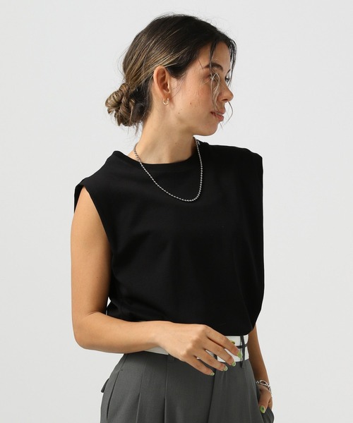 BAYFLOW（ベイフロー）の「ノースリーブシルケットT（Tシャツ/カットソー・レディース・モカ/ミント/オフホワイト/ブラック・SMALL/MEDIUM）」の3枚目の写真