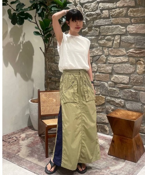 BAYFLOW（ベイフロー）の「ノースリーブシルケットT（Tシャツ/カットソー・レディース・モカ/ミント/オフホワイト/ブラック・SMALL/MEDIUM）」の9枚目の写真