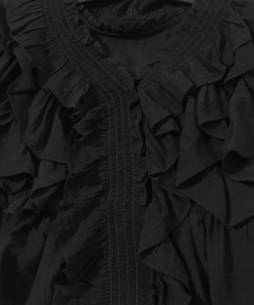 mysty woman（ミスティウーマン）の「［追加1］ダブルフリルショートブラウス　113515（シャツ/ブラウス・レディース・オフホワイト/ベージュ/ブラック・FREE）」の11枚目の写真