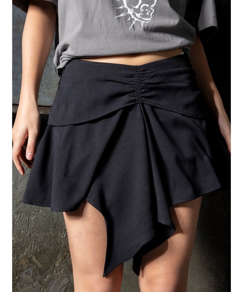 DURAS(デュラス)の「Flare mini skirt(スカート・レディース・ブラック/カーキ・S/M)」の1枚目の写真