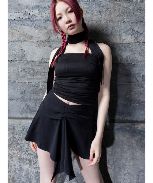 DURAS(デュラス)の「Flare mini skirt(スカート・レディース・ブラック/カーキ・S/M)」の8枚目の写真