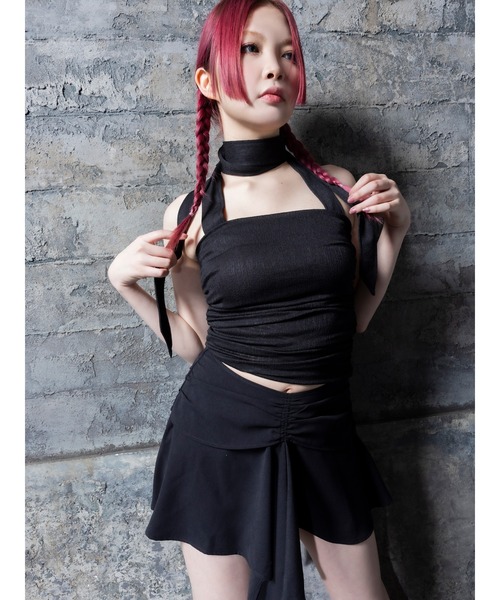 DURAS(デュラス)の「Flare mini skirt(スカート・レディース・ブラック/カーキ・S/M)」の9枚目の写真
